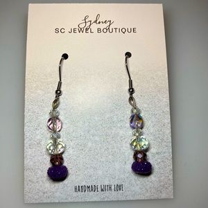 Handmade colored bead earrings